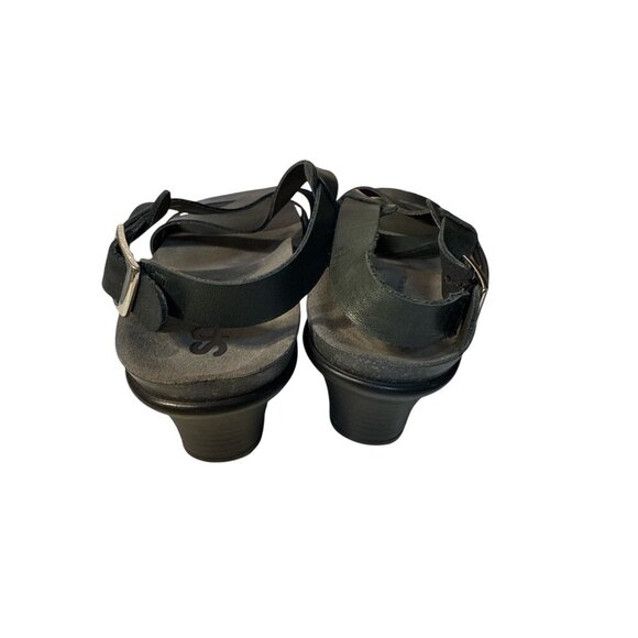 SAS NOUVEAU ALFA BLACK SANDALS WOMEN LEATHER STRAP Size 8M New Without Box - Picture 2 of 5